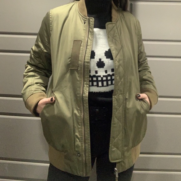 Abercrombie Fitch Olive Green Bomber 